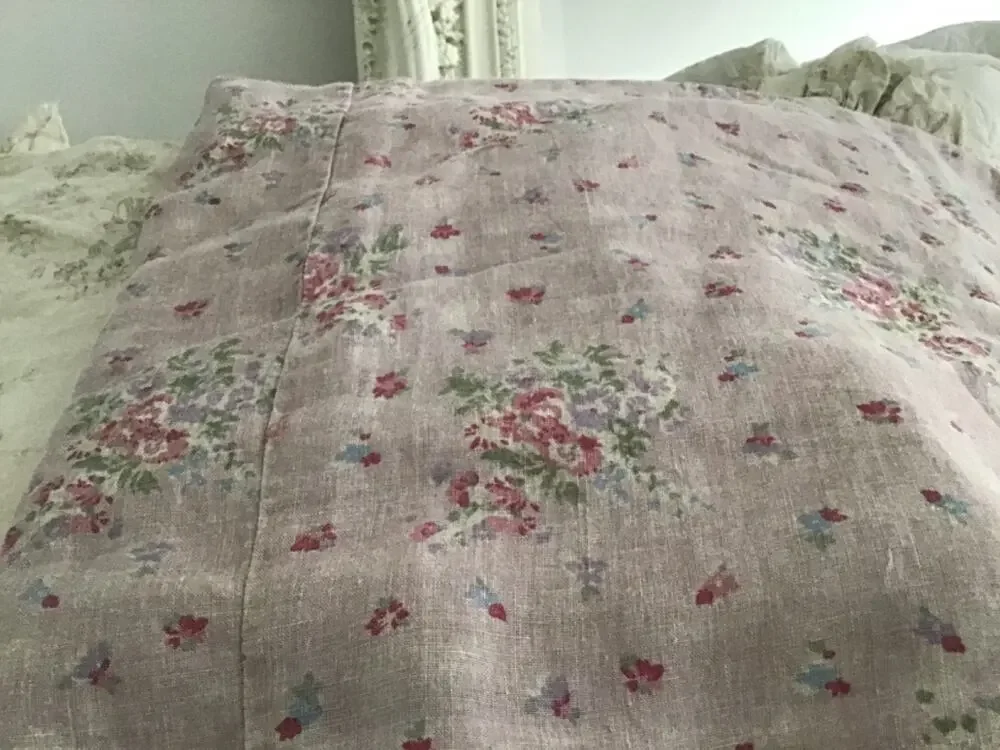 Rachel Ashwell Shabby Chic Couture Ditsy Lavender Linen Duvet KING roses RARE